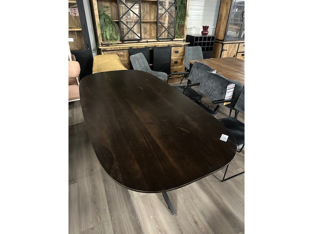 Eetkamertafel alexandra deens ovaal 200cm, mango, zwart - afbeelding 6 van  6