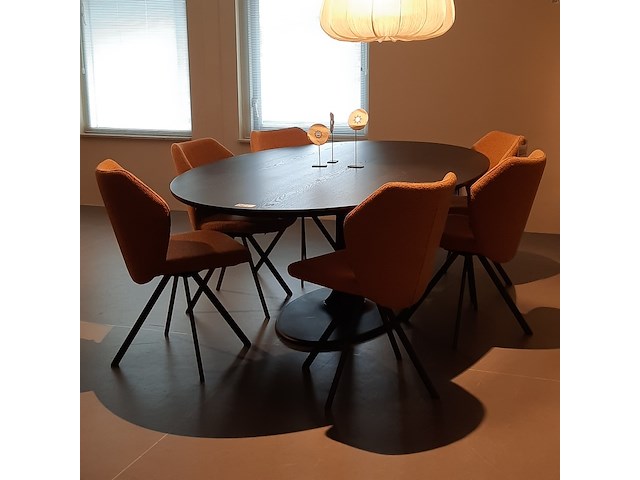 Eetkamertafel arco, joist, zwart, ellips 1 - afbeelding 1 van  7