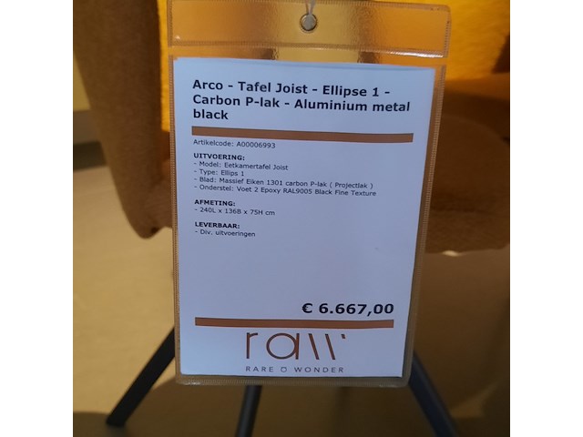 Eetkamertafel arco, joist, zwart, ellips 1 - afbeelding 4 van  7