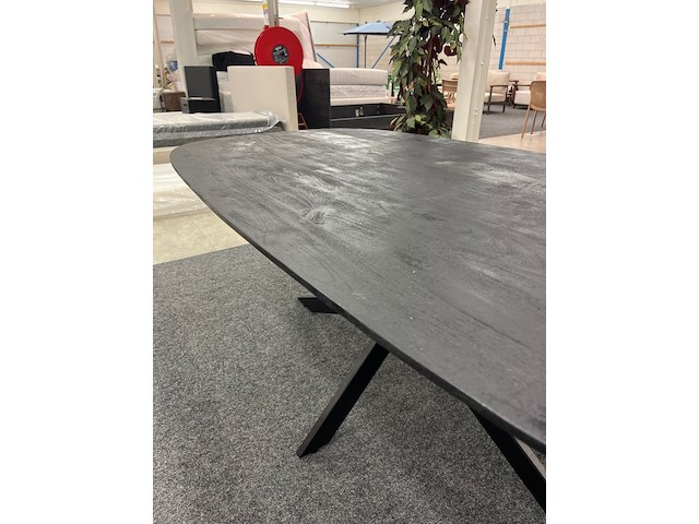 Eetkamertafel bremen mango 200cm, zwart - afbeelding 4 van  6