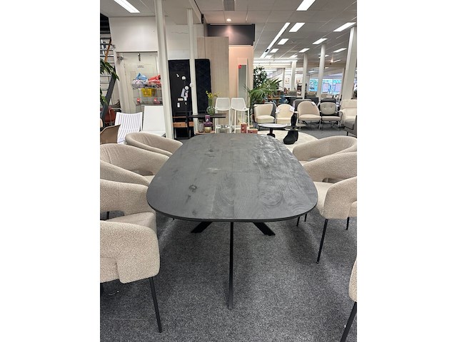Eetkamertafel bremen mango 200cm, zwart - afbeelding 5 van  6
