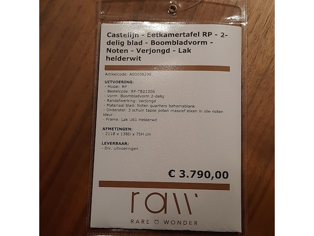 Eetkamertafel castelijn, rp, boombladvorm - afbeelding 3 van  9