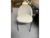 Eetkamertafel eiken beige ovaal 200 x 110 x 78 cm, plus 6 x stoel bouclé - afbeelding 4 van  5