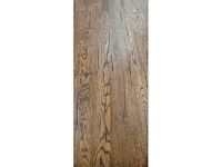 Eetkamertafel, eiken recht 200x100x78 donker bruin, metaal spinpoot excl stoelen - afbeelding 1 van  4