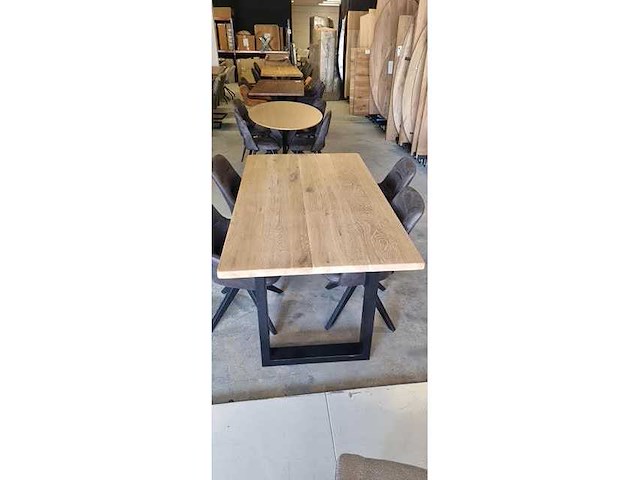 Eetkamertafel eiken recht u-poten 180x100x78cm - afbeelding 3 van  4