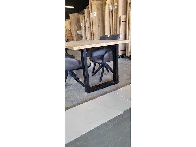 Eetkamertafel eiken recht u-poten 180x100x78cm - afbeelding 4 van  4