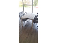 Eetkamertafel ?eiken recht witte poten 200x100x78cm let op geen stoelen - afbeelding 1 van  3