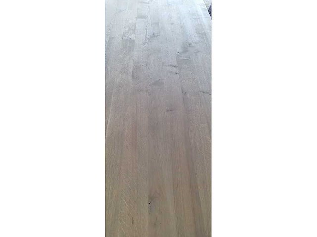 Eetkamertafel ?eiken recht witte poten 200x100x78cm let op geen stoelen - afbeelding 3 van  3