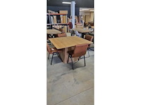 Eetkamertafel, eiken vierkant met eiken blokpoot 130x130cm let op zonder stoelen - afbeelding 1 van  3