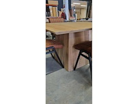 Eetkamertafel, eiken vierkant met eiken blokpoot 130x130cm let op zonder stoelen - afbeelding 3 van  3