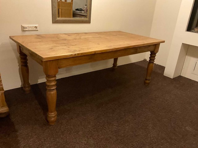 Eetkamertafel grenen 200x100 cm - afbeelding 1 van  4