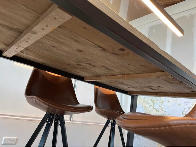 Eetkamertafel hoog model met 6 stoelen - afbeelding 4 van  4