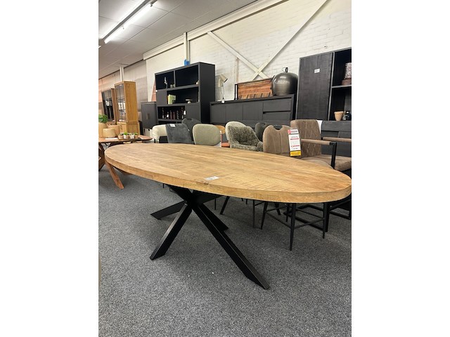 Eetkamertafel ivar ovaal 240cm, mango, naturel - afbeelding 1 van  4