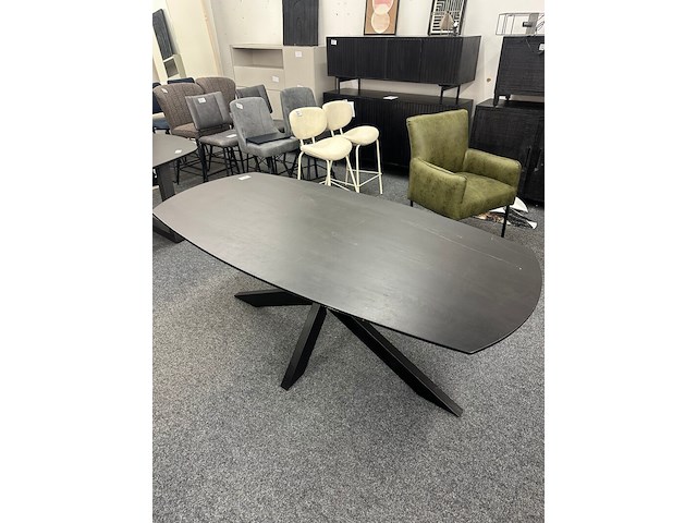Eetkamertafel jasper 190cm, mango, zwart - afbeelding 1 van  6