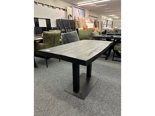 Eetkamertafel jonas 120cm, mango, zwart - afbeelding 2 van  6