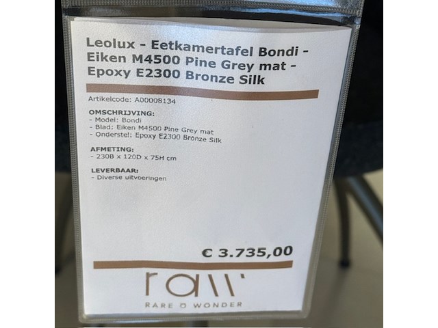 Eetkamertafel, leolux, bondi, pne grey - afbeelding 2 van  5