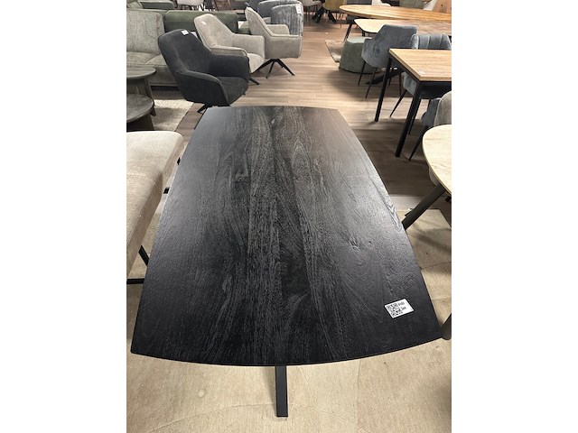 Eetkamertafel mango deens ovaal 160cm, zwart - afbeelding 1 van  5
