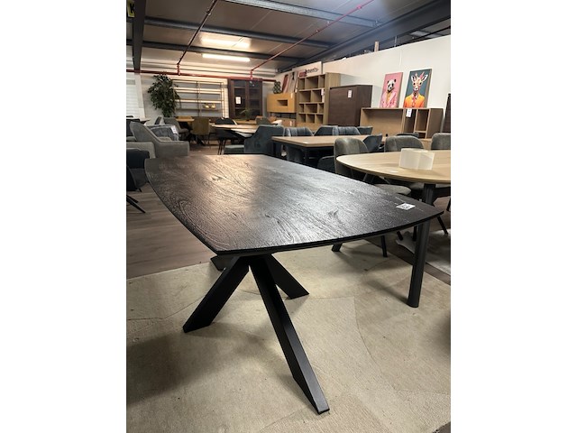 Eetkamertafel mango deens ovaal 160cm, zwart - afbeelding 2 van  5
