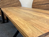 Eetkamertafel mango hout moskou 200cm, bruin - afbeelding 3 van  5