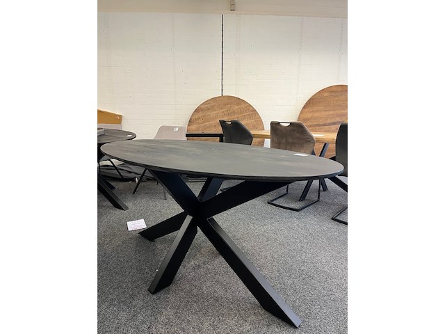 Eetkamertafel mango milaan 160cm, zwart - afbeelding 1 van  3