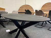 Eetkamertafel mango milaan 160cm, zwart - afbeelding 1 van  3