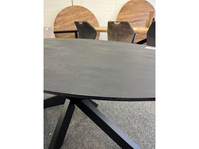Eetkamertafel mango milaan 160cm, zwart - afbeelding 2 van  3