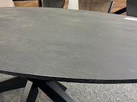 Eetkamertafel mango milaan 160cm, zwart - afbeelding 2 van  3