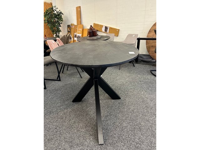 Eetkamertafel mango milaan 160cm, zwart - afbeelding 3 van  3