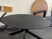 Eetkamertafel mango milaan 160cm, zwart - afbeelding 1 van  4
