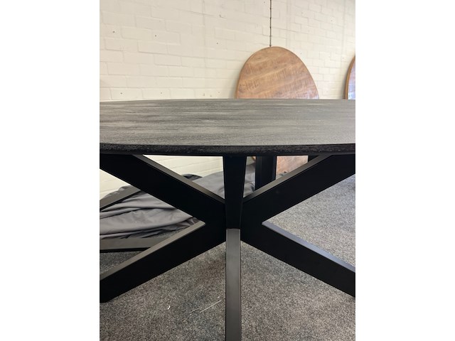 Eetkamertafel mango milaan 160cm, zwart - afbeelding 2 van  4