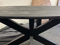 Eetkamertafel mango milaan 160cm, zwart - afbeelding 2 van  4