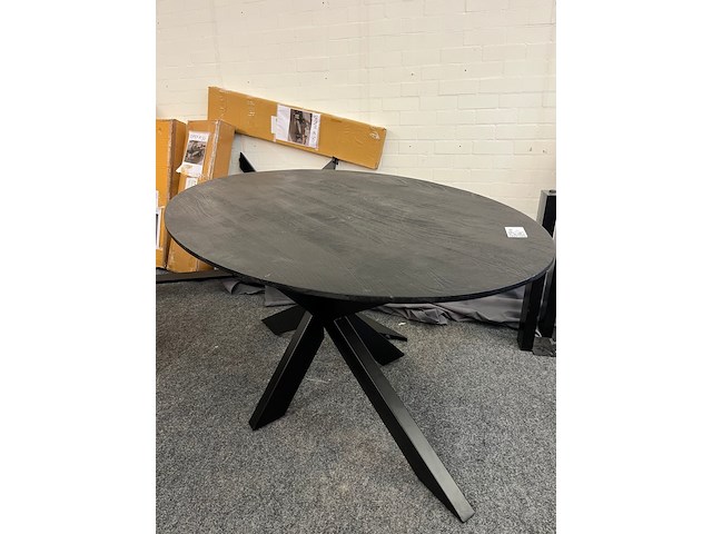 Eetkamertafel mango milaan 160cm, zwart - afbeelding 3 van  4