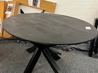Eetkamertafel mango milaan 160cm, zwart - afbeelding 3 van  4