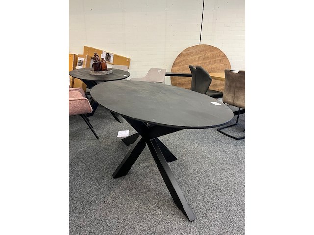 Eetkamertafel mango milaan 160cm, zwart - afbeelding 4 van  4