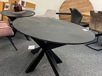 Eetkamertafel mango milaan 160cm, zwart - afbeelding 4 van  4