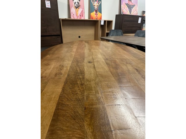 Eetkamertafel mango ovaal 200cm, naturel - afbeelding 6 van  6
