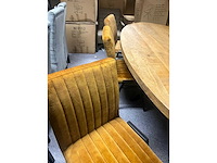 Eetkamertafel mango ovaal 240 x 110 x 78 cm xxl , met 6 stoelen rivera maison - afbeelding 1 van  1