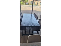 Eetkamertafel mango recht zwart systeem poot 220x100x78cm - afbeelding 3 van  4