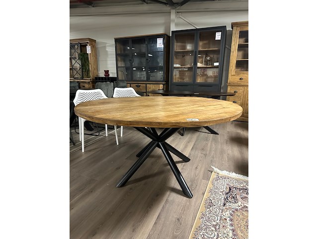 Eetkamertafel mango rond 150cm, naturel - afbeelding 1 van  4