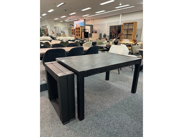 Eetkamertafel mango willemstad 90cm, zwart - afbeelding 2 van  3