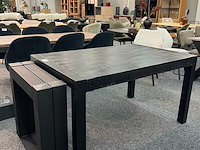 Eetkamertafel mango willemstad 90cm, zwart - afbeelding 2 van  3