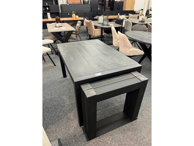 Eetkamertafel mango willemstad 90cm, zwart - afbeelding 3 van  3