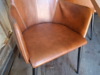 Eetkamertafel met 3 lederlook stoelen - afbeelding 4 van  5