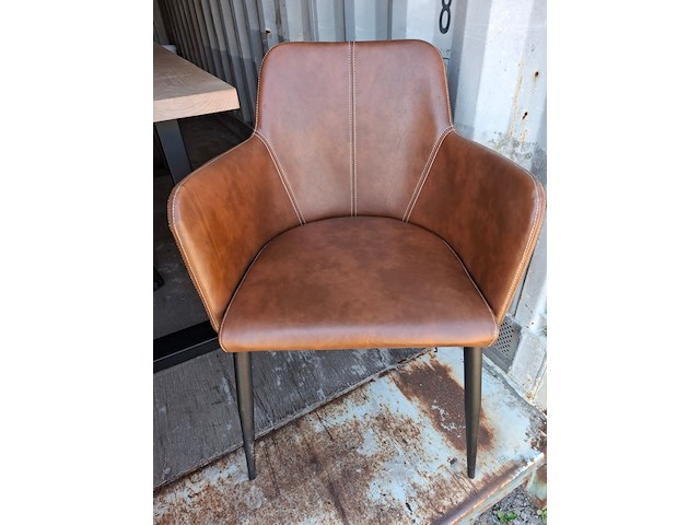 Eetkamertafel met 3 lederlook stoelen - afbeelding 5 van  5