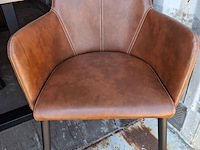Eetkamertafel met 3 lederlook stoelen - afbeelding 5 van  5