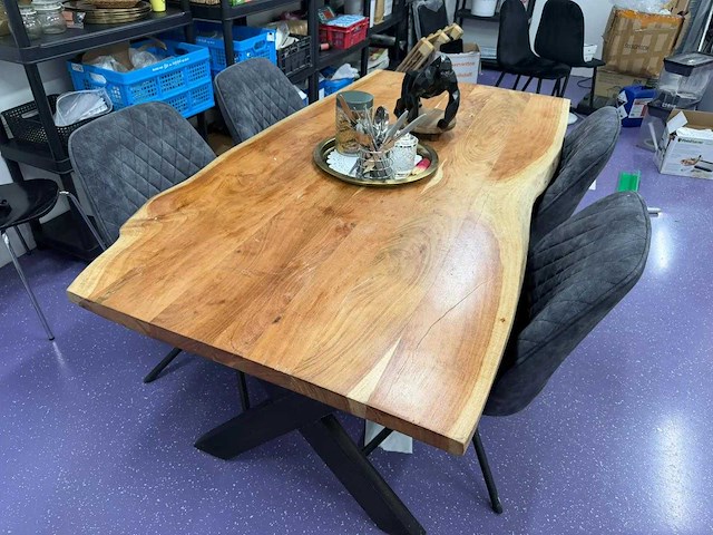 Eetkamertafel met 4 stoelen - afbeelding 2 van  4
