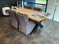 Eetkamertafel met 4 verrijdbare stoelen - afbeelding 2 van  4