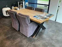 Eetkamertafel met 4 verrijdbare stoelen - afbeelding 2 van  4