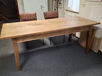 Eetkamertafel met 4x verrijdbare eetkamerstoel - afbeelding 3 van  9