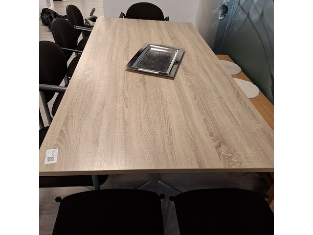 Eetkamertafel met 7x diverse stoel en zitbankje - afbeelding 4 van  7